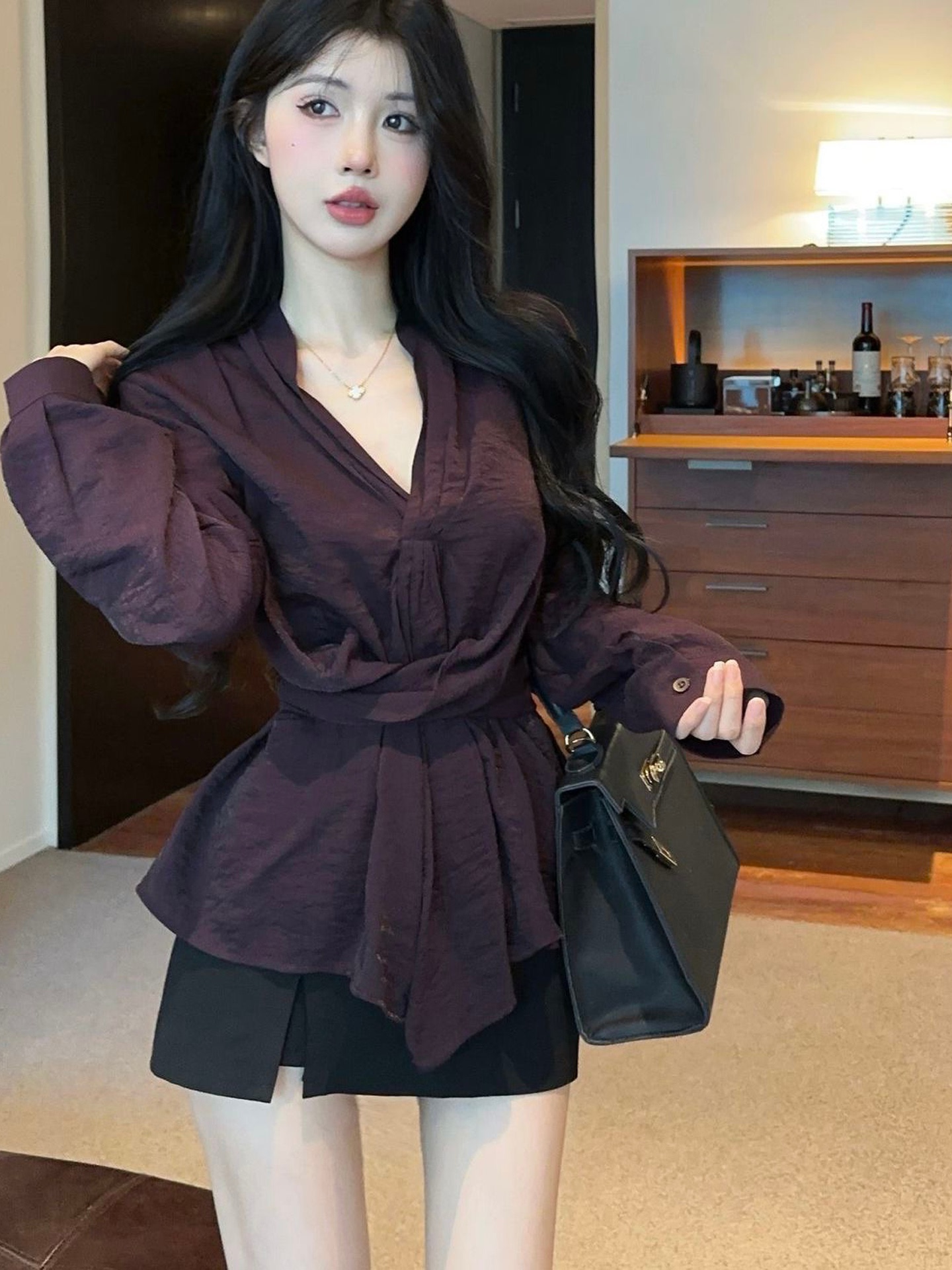 Slimming V-Neck Long Sleeve Wo - Crossfit Belt ulasan dan harga