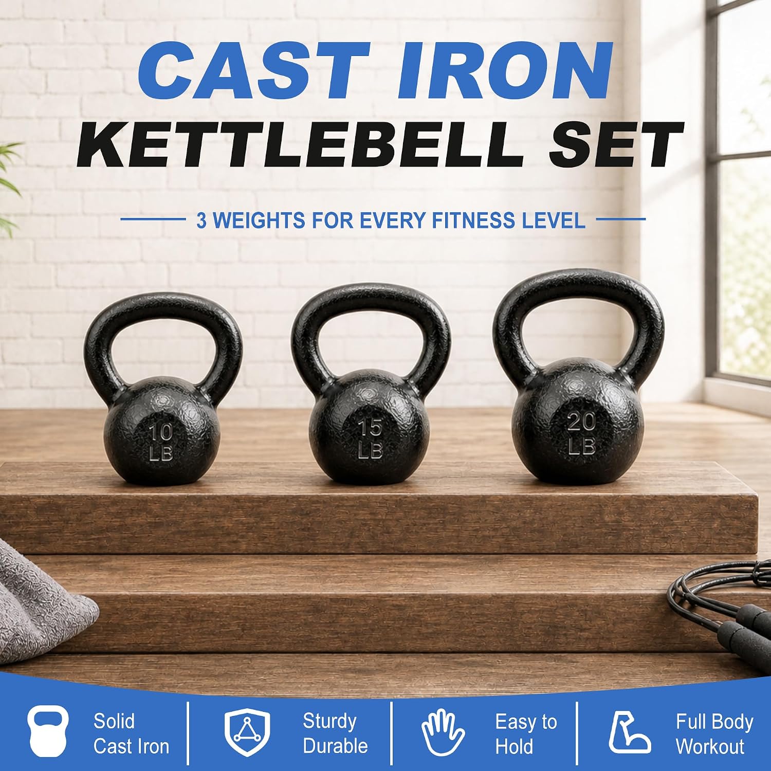 Cast Iron Kettlebells 5-50 LB  - Kettlebell ulasan dan harga